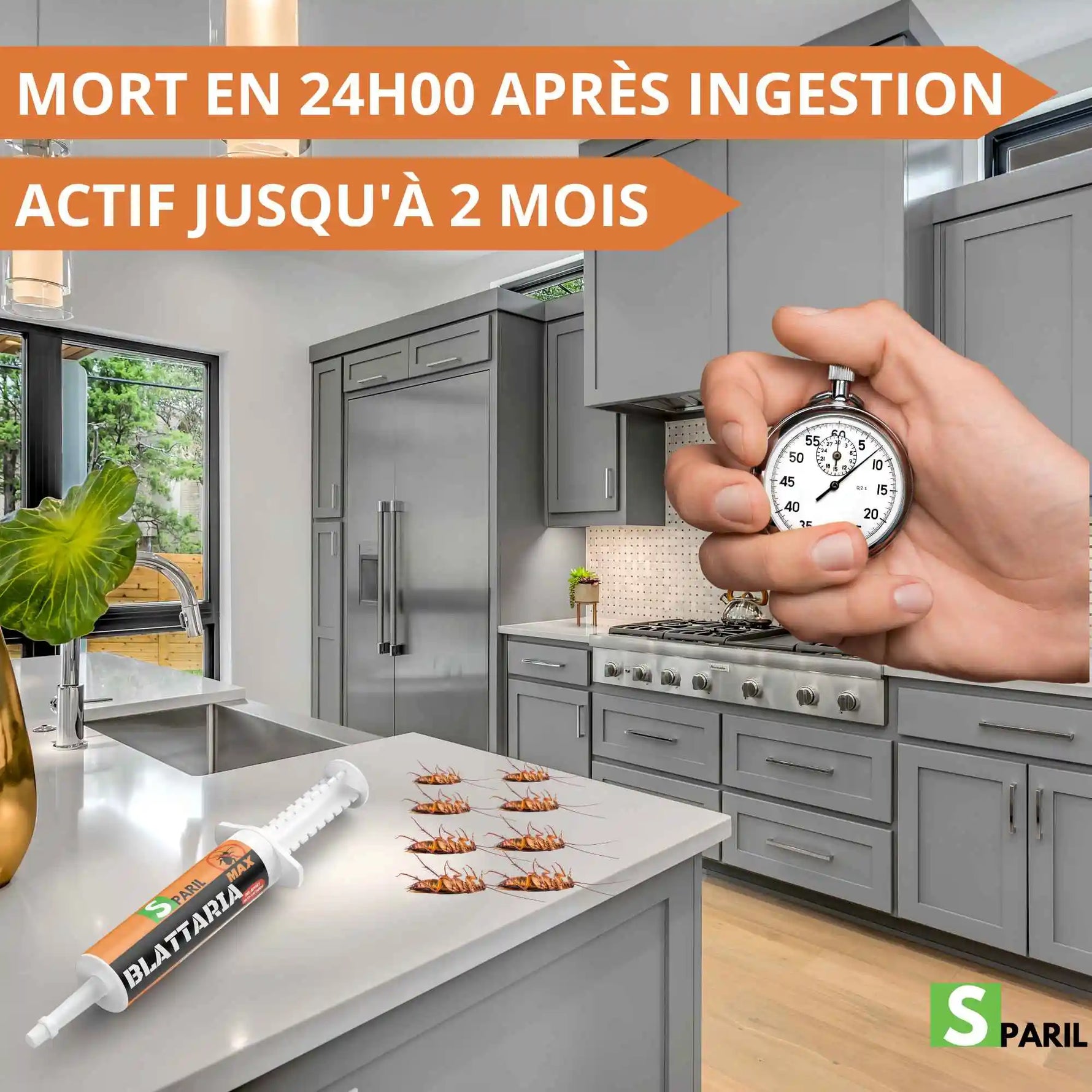 Gel anti cafard longue durée SPARIL – efficacité prolongée pendant plusieurs semaines