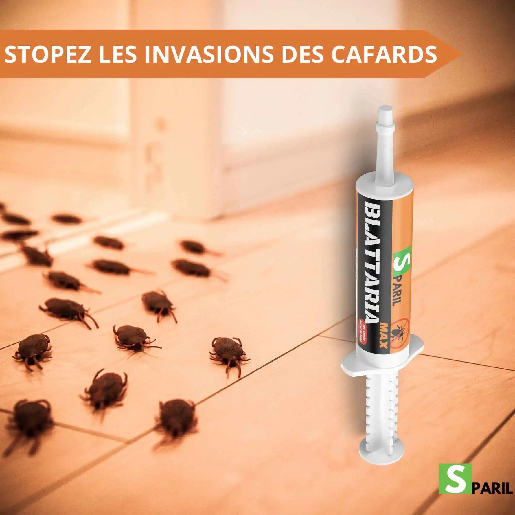 Zones à traiter avec le gel anti cafard SPARIL : sous l’évier, derrière le réfrigérateur, plinthes et charnières