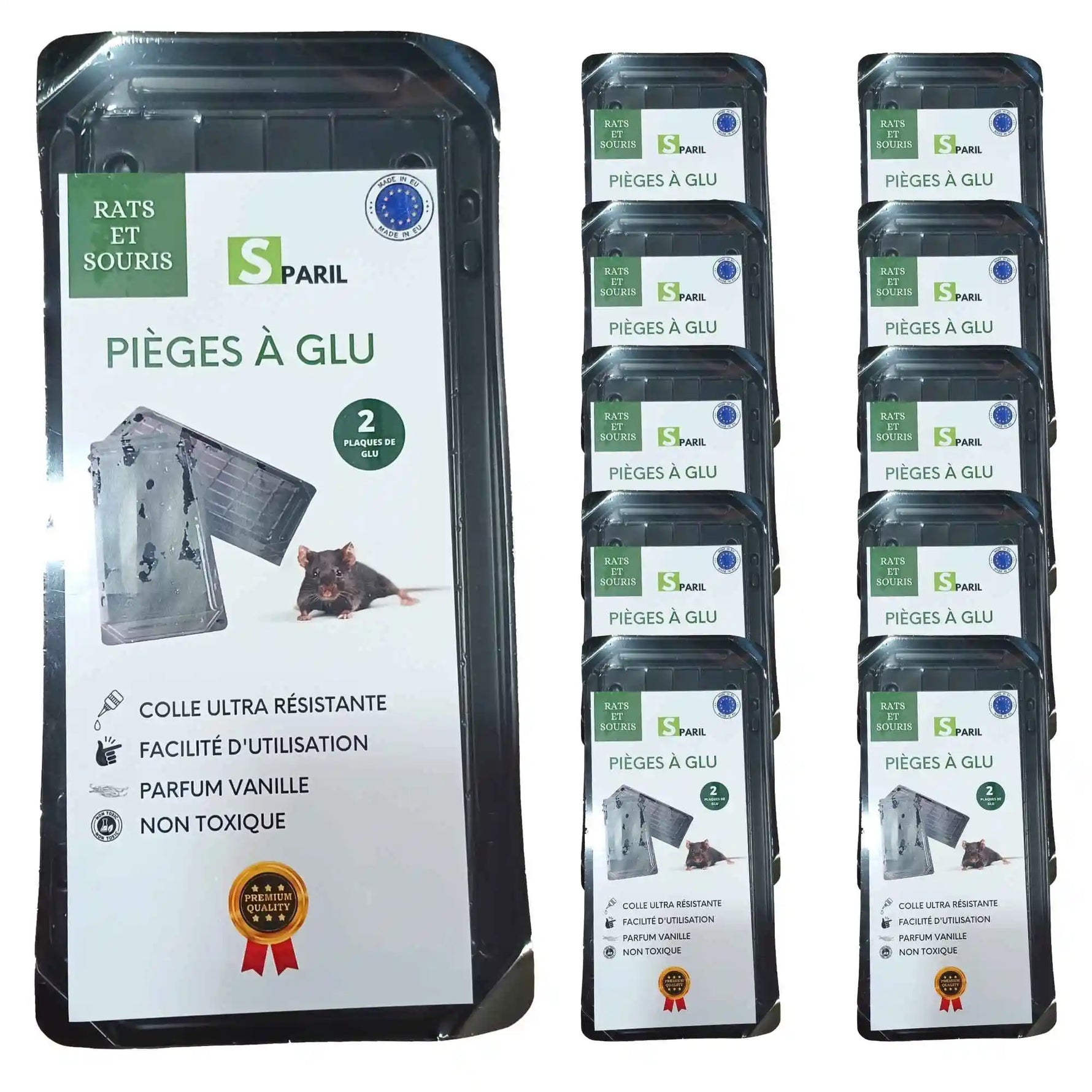 Piège à glu souris et rats SPARIL lot de 2 plaques collantes

