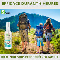 Spray anti-moustiques naturel SPARIL efficace 6 heures idéal randonnée
